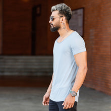 Load image into Gallery viewer, Light Blue Scoop Neck T-shirt

