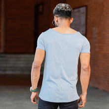Load image into Gallery viewer, Light Blue Scoop Neck T-shirt
