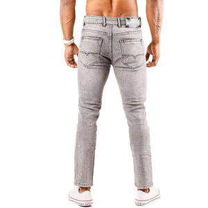 Washed Gray Denim Jeans